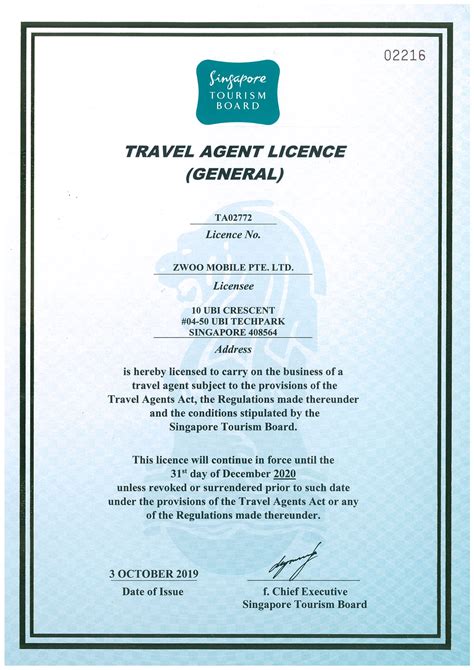 travel agency singapore license